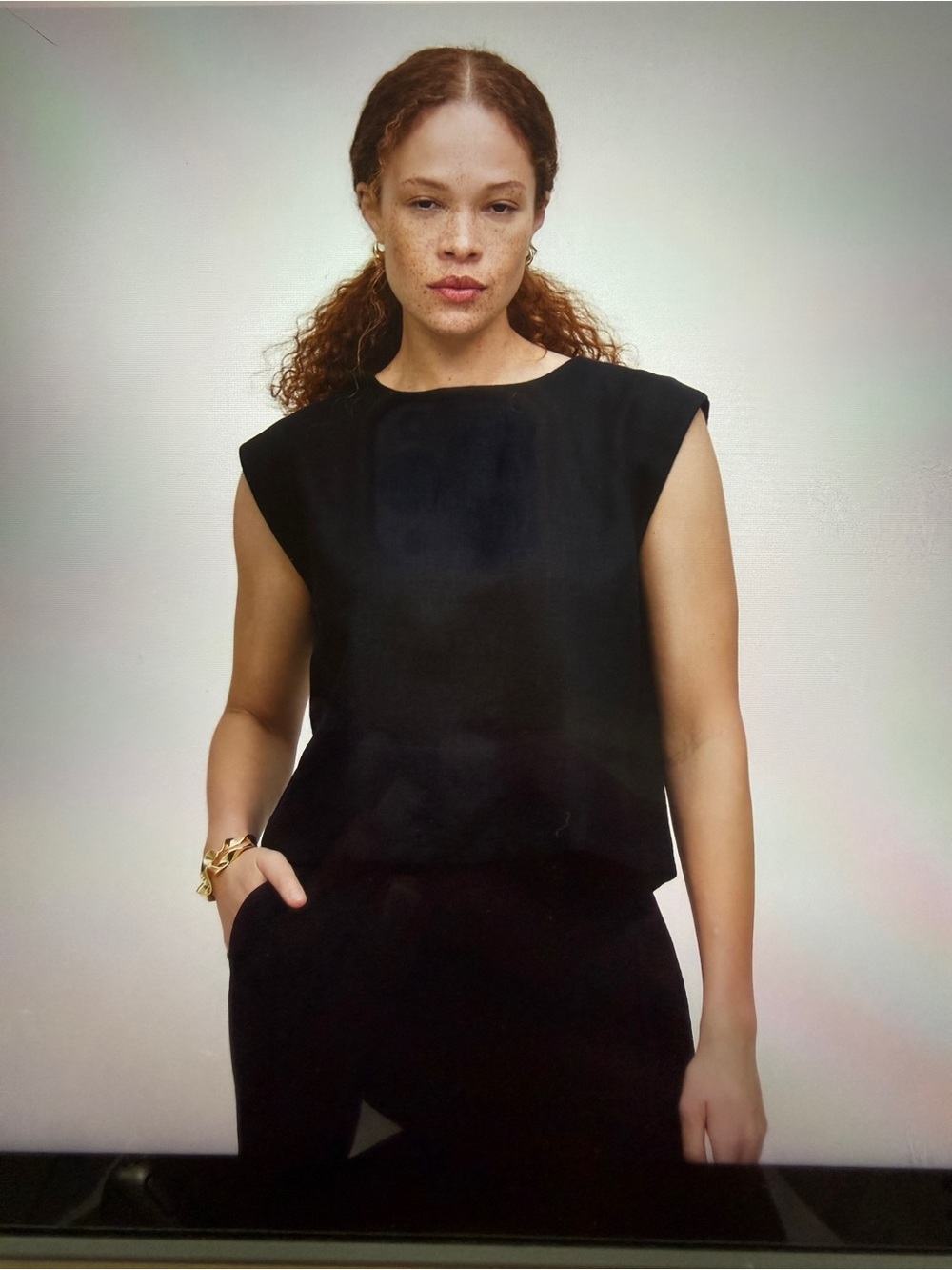 Madewell Black Sleeveless Boxy Tank Top